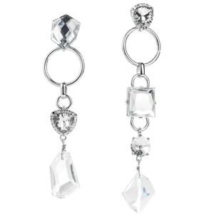 New ZARA Contemporary Glass / Silver Coctail Dangle Earrings